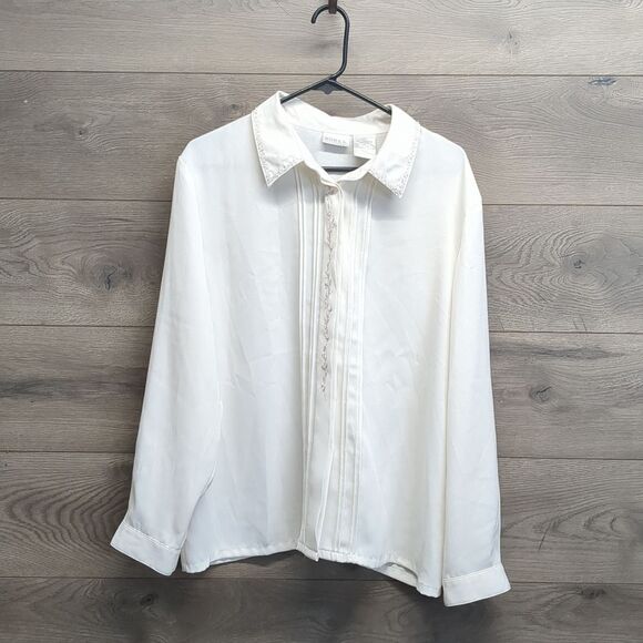 Koret Embroidered Button Blouse Business Casual Women's Plus Size 18 Petite - Picture 1 of 9